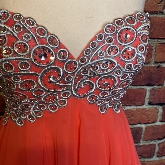 Rianna Couture Beaded taffeta-underlay Prom Homecoming bridesmaid Dress Size 6 - Picture 7 of 16